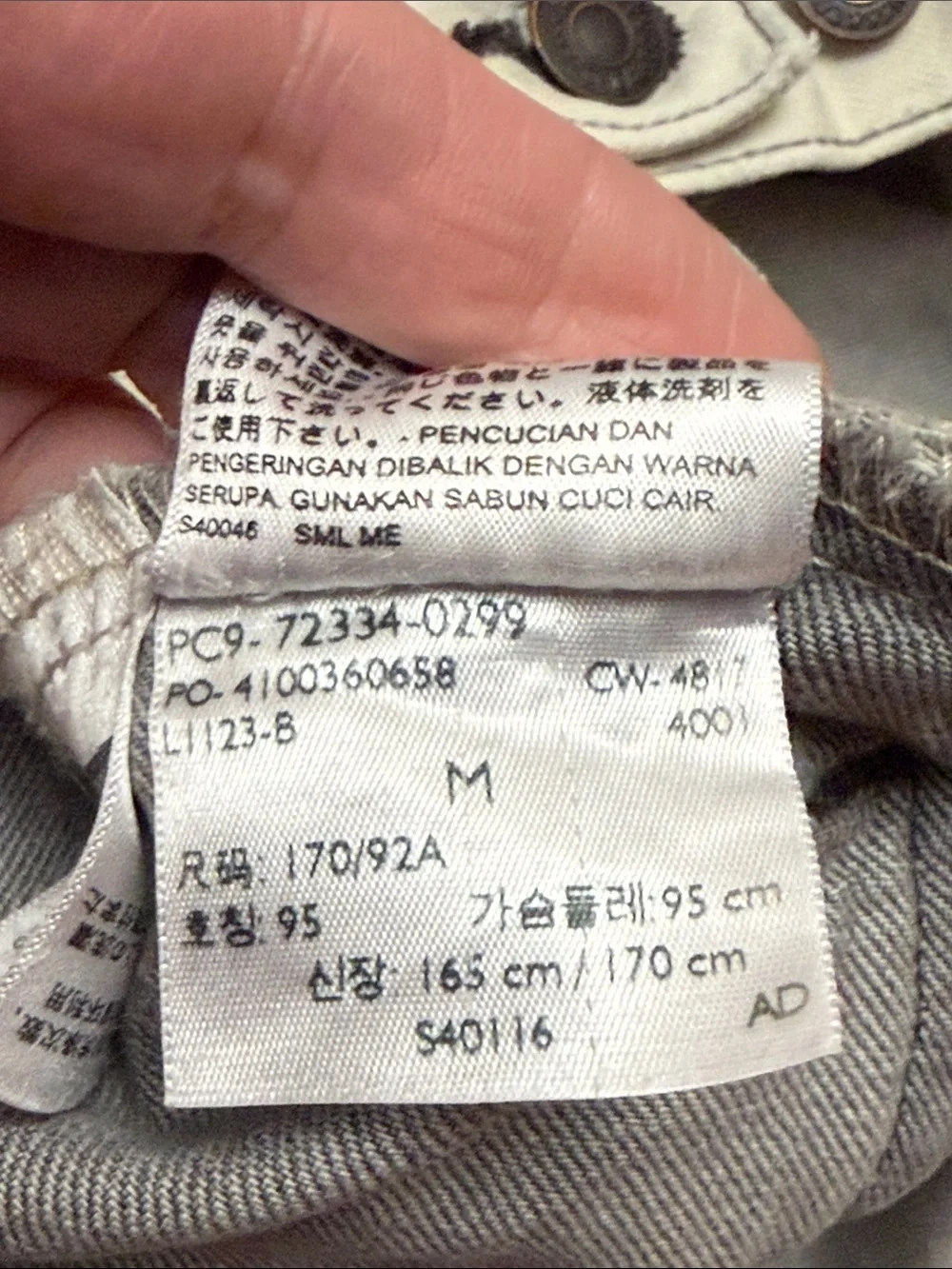Levi’s Original Trucker Jacket Medium Gray Bleach Splatter Distressed Jacket - Picture 4 of 9
